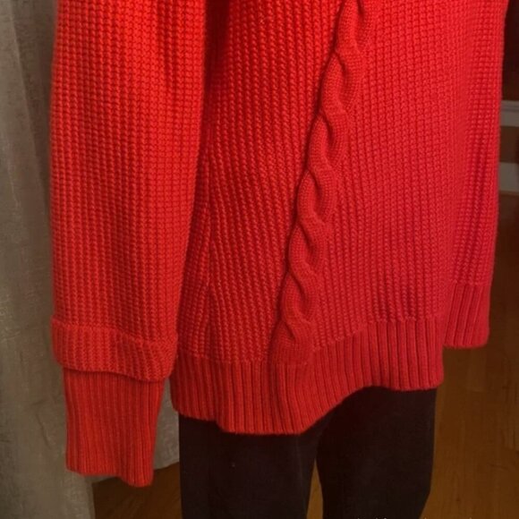 Calvin Klein Ladies Red Cable Knit Sweater Size L NEW WITH TAG! - Picture 5 of 9